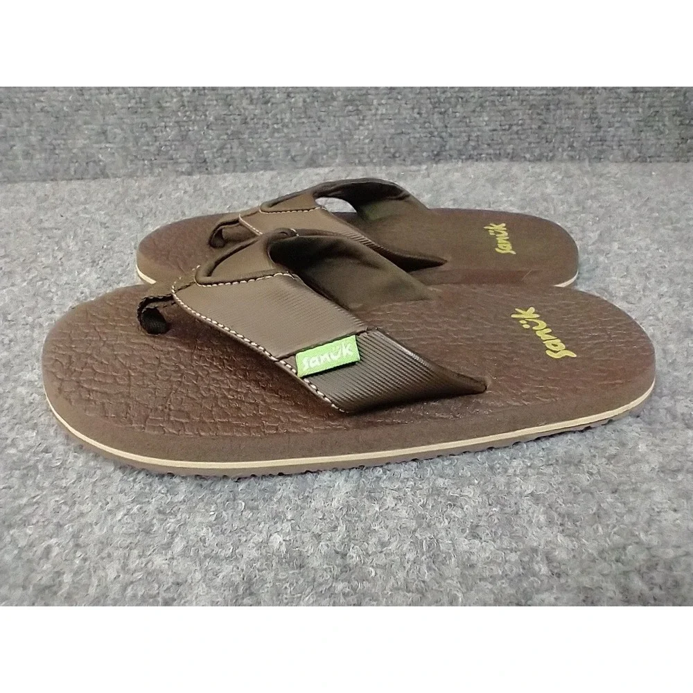 Sanuk Cozy Brown Yoga Mat Flip Flop Sandals toddler Size‎ 13 SBS2914